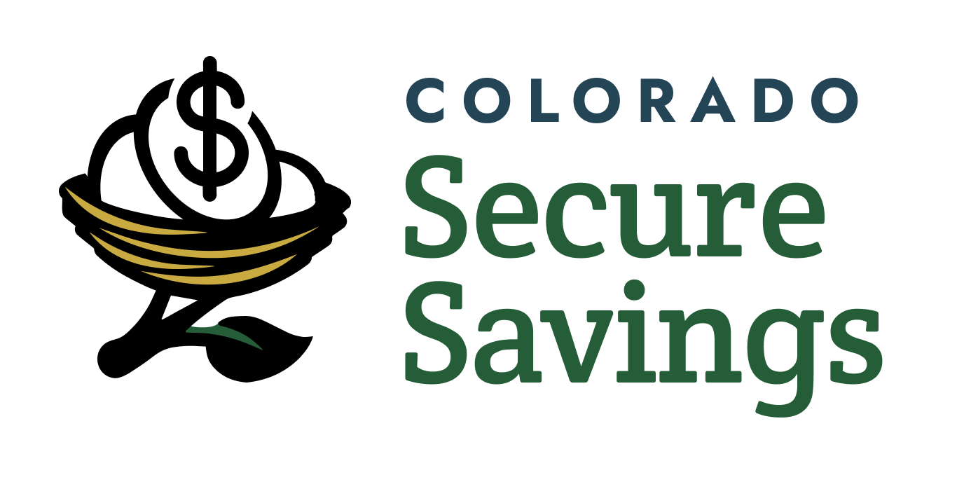 Colorado SecureSavings logo in blue, green, and yellow